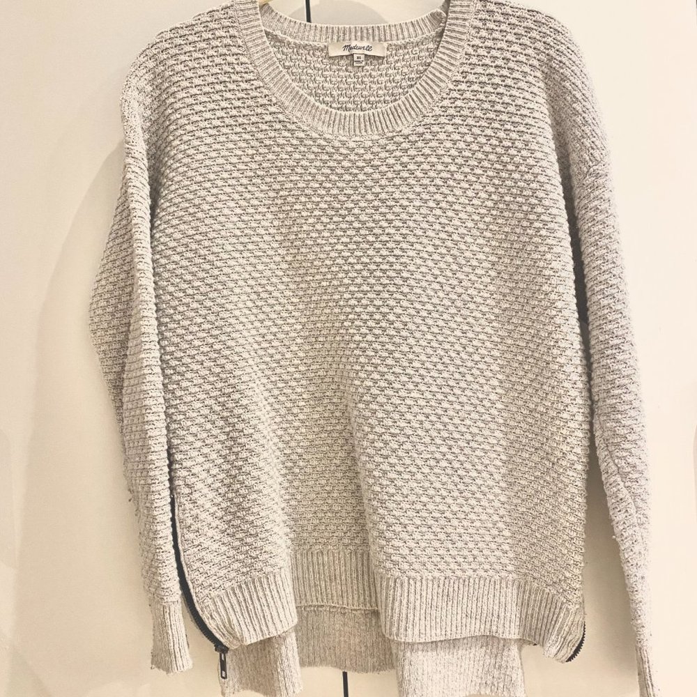 Madewell XS Gray Split Side Sweater